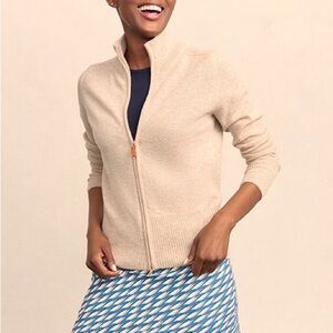 NWT J. McLaughlin 100% Cashmere Full Zip Mock Neck Cardigan XL